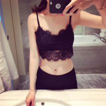 2020 spring and summer womens eyelash lace camisole Anti-slip bandeau chest strap adjustable black white