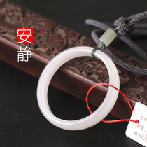 Yurun Yipin Hetian Jade safe ring pendant Qinghai White Jade sweater chain Womens neck