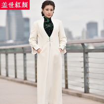 Furious beauty Cheongsam coat new autumn and winter womens long coat Wool womens windbreaker elegant beauty and beauty