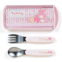 Japan SanrioMy Melody carry cutlery fork spoon with box set
