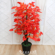 Simulation Potted Potted Hot Pins Office Feng Shui Trees Artificial Plastic Flowers Fake trees to decorate Auspicious Xiangshan Great Red Maple Trees