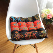 Southeast Asia Thai wind cotton and linen cushion fabric exotic winter thickened office dining table and chair sub-seat cushion Chinese style