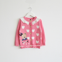 Autumn Winter Korean version girl girl baby girl pure cotton knit cardiovert sweater jacket slapped undershirt thickened