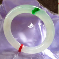 Myanmar natural old pit A goods Jade round strip green bracelet ice through new with certificate KK062