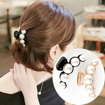 Korean sweet pearl headdress grab clip horsetail clip Japanese Korean version of simple medium hairhairclip hair clip hair clip