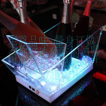 led charging luminous ice bucket ktv bar clothing ice storage ice bucket wine with red wine foreign wine 12 loaded champagne boat