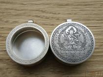 925 silver round sapphire mirror on the back of the Buddha Gau box set to do