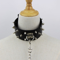 Alternative SM Toy Rivet Neck Sleeve Necklace Collar Bondage to Tow Dog Slave Bundle Anecdotes