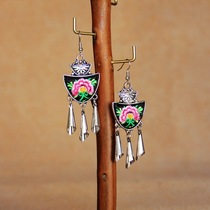  Cloud decoration totem original female jewelry earrings ethnic style Miao silver jewelry embroidered earrings personality earrings earrings R18