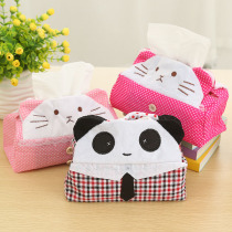 Super cute and cute cloth tissue cover car car creative cartoon plush tissue box home panda tissue box