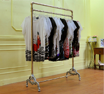 High-end clothing store hangers display stand cast iron womens clothing store shelves iron floor wall hangers