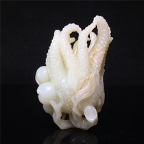 High antique old Hetian Jade Buddha hand-in-hand ornaments Wen play ancient jade old Jade collection of fine products