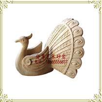 Sandstone fountain round sculpture sandstone relief large Fountain Fountain Hotel landscaping water spray Peacock sandstone sculpture