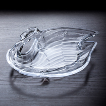 Ou Wei creative fruit plate lead-free glass fruit plate dry fruit plate candy plate cold dinner plate living room home