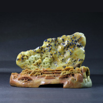 Shi Junzhai Qingtian stone carving blue star closed door landscape boutique ornaments boutique collection ornamental gift crafts