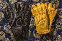 50s] Original homemade first spring summer and autumn leather vintage motorcycle Harley motorcycle touch screen yellow gloves