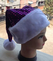 Christmas gift decorations plush Pearl pieces Christmas hat Santa hat big hat ball Christmas hat