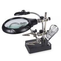 Desktop welding magnifier with lamp Soldering iron frame Mobile phone motherboard maintenance Table lamp auxiliary fixture with plug Multi-function