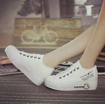 Explosive 2016 spring small white shoes flat shoes increased casual womens shoes British style lace-up shoes primary and secondary school students