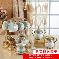 Fashion creative bone china coffee cup saucer set simple English ceramic afternoon tea set Cup Saucer