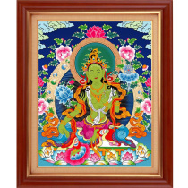 5D precision printing cross stitch Tibetan Tibetan Buddhist figure Thangka green mother white mother living room bedroom large