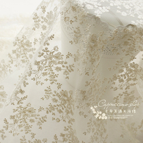 Ogan Yarn Embroidered Cotton Thread Cotton Thread Computer Embroidered Water Cloth Mesh Veil Wedding lace Filmed Background Mesh Gauze