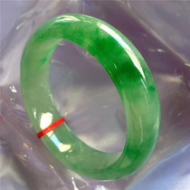 Jade bracelet ice seed wide version of old pit Yang green certificate hydrated floating green natural Myanmar jade female jade bracelet