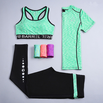Running Loli yoga suit womens gym fitness training suit short sleeve t-shirt running suit three-piece set