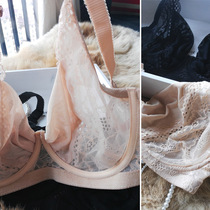 Special transparent view bra 70G underwear very thin lace sexy bra large size E cup F cup 75F no sponge all-inclusive