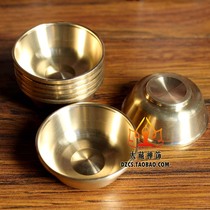 New Tibetan Buddhist supplies copper 7 water bowl short foot water cup diameter 9cm thick Model 5
