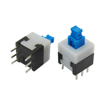 Button self-locking switch 8 * 8MM double row self-locking six-foot button 6-foot with lock-free 8X8mm