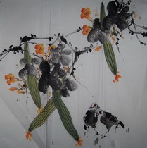 (Grand Atrium) Pure Hand Painted with 4-size hopper Fang Flower Bird State Painting Living Room Book Room Decorative Calligraphy and Painting 9