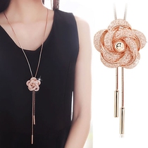 Korean long sweater chain spring clothes accessories decoration pendant fashion wild rose flower pendant female necklace