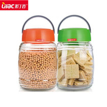 Lilac large silver flower grain storage bottle honey jar milk powder bottle transparent storage glass bottle full two