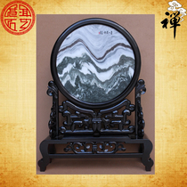 Natural marble painting old mine green flower Spring Mountain Morning Rhyme seat screen screen decoration boutique special price