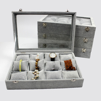 High-grade watch box bracelet storage box 12-digit watch display box with cover