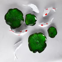 Modern Chinese wall decoration wall decoration creative decoration home three-dimensional wall sticker carp lotus leaf TV background wall