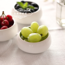 Allah Miscellaneous pure white ceramic bowl round drum bowl lotus Creative Bowl Fruit Snack small ceramic ware