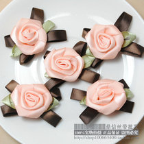 5cm * 3 5cm meat pink silk ribbon flower cloth flower diy handmade rose hair accessories flower
