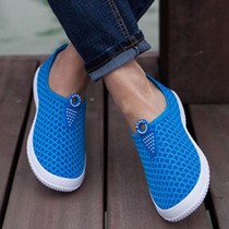 Old new feet solid color leisure summer Beijing men Korean mesh breathable soft bottom cloth shoes British fashion tide