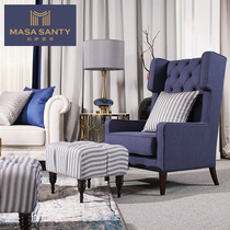 Masa Saint Di American fabric single sofa simple modern sofa living room furniture light luxury custom solid wood sofa