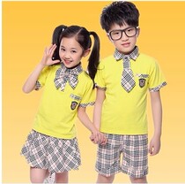 New Kindergarten Garden Clothes Elementary School Childrens School Uniform Performance Service Short Sleeve Summer Clothing Suit Manufacturer Direct Sales 