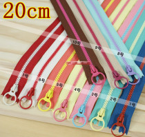 (YKK) lock slider 20CM bi-color resin zipper 15 color optional (3 teeth closed end)