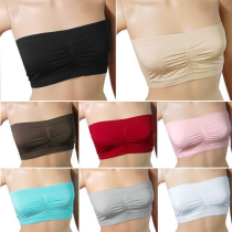 Women tube bra tube Modal anti-bare bandeau suspender chest pad Horizontal bandeau bottoming