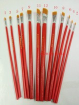 Nylon hair oil brush gouache watercolor pen acrylic brush red Rod nylon single 1~12#