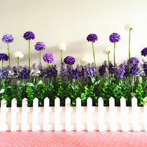 Wooden fence simulation flower lavender ball fake flower set home decoration hotel decoration wooden fence simulation flower set