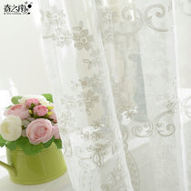 Spring Southern European embroidery window screen curtain custom bedroom living Room Balcony embroidery white yarn curtain Cotton leprosy mirror flower edge