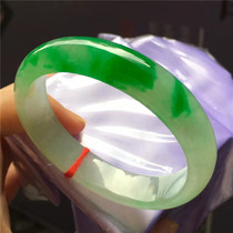 Yang green ice seed floating flower jade bracelet Myanmar old pit jade bracelet female high-grade noble concubine natural jade bracelet