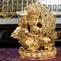 Bronze gilt gold Tibetan Tantric Buddha statue Treasure Heavenly King Buddha Statue Vishamon Heavenly King Golden Body Fortune Ornament