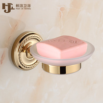 Golden soap dish drain soap box toilet high-grade soap rack European copper soap net soap dish soap dish soap box